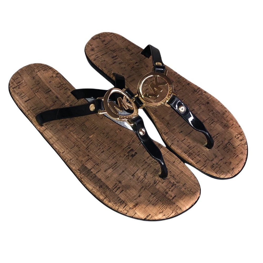 Michael Kors Black Jelly Flip Flops - Picture 2 of 3